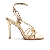 Sandália Couro Ouro Light Salto Alto Cecconello 2757006-1