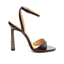 Sandália Couro Preto Salto Alto Cecconello 2610003-1