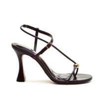 Sandália Couro Preto Salto Alto Cecconello 2795001-4