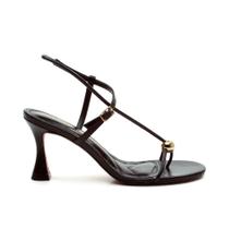 Sandália Couro Preto Salto Médio Cecconello 2796001-1