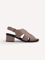 Sandália Couro Salto Bloco Fendi
