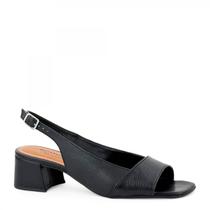 Sandália Couro Slingback Salto Bloco Médio Bottero Feminina