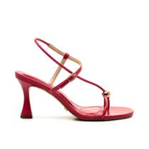Sandália Couro Vermelho Salto Médio Cecconello 2796001-3