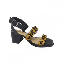 Sandalia Cravo & Canela 1349cc Salto Grosso Onça Feminino Sandalia Cravo & Canela 1349cc Salto Grosso Onça Feminino