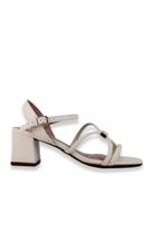 Sandália Creme Beira Rio Salto Bloco