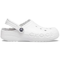 Sandália crocs baya lined clog white/light grey