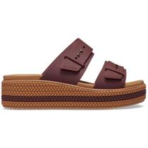 Sandália crocs brooklyn woven buckle dark clay