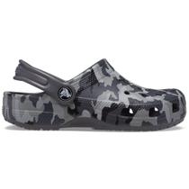 Sandália crocs classic camo clog kids black/grey