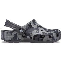 Sandália crocs classic camo clog kidst black/grey