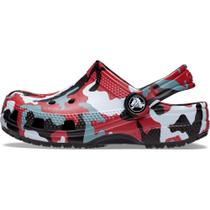 Sandália crocs classic camo clog kidst black/red