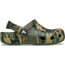 Sandália Crocs Classic Camouflage Clog T Army Green/Multi
