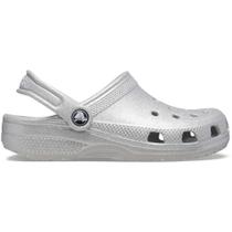 Sandália crocs classic clog glitter infantil silver glitter