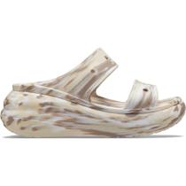 Sandália crocs classic crush plataform marbled sandal bone/multi