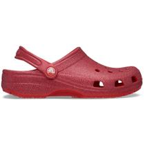 Sandália crocs classic glitter clog cherry red