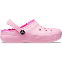 Sandália crocs classic lined clog infantil flamingo