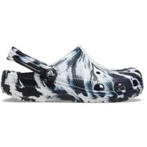 Sandália crocs classic marbled clog juvenil black/white