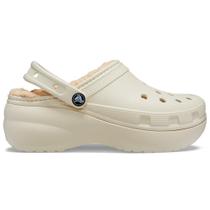 Sandália crocs classic plataform lined clog bone Sandália crocs classic plataform lined clog bone