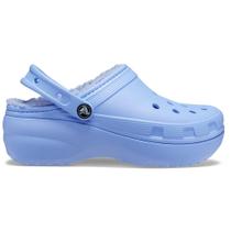 Sandália crocs classic plataform lined clog moon jelly