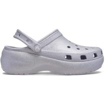 Sandália Crocs Classic Platform Glitter Clog Mauve Mist Sandália Crocs Classic Platform Glitter Clog Mauve Mist