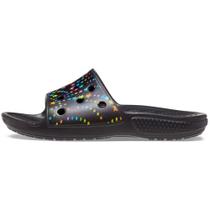 Sandália crocs classic printed slide kids black/multi