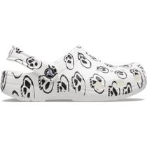 Sandália crocs classic skull print clog t white/black