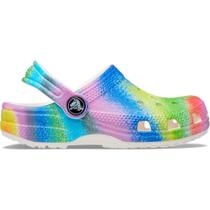 Sandália crocs classic spray dye clog kidst white/multi