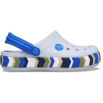 Sandália Crocs Crocband Chevron Band Clog T Steel/Blue Haze