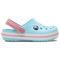 Sandália crocs crocband clog juvenil ice blue/white