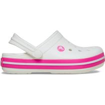 Sandália Crocs Crocband Clog T White/Pink Crush