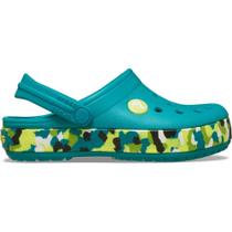 Sandália Crocs Crocband Glow Confetti Band Clog T Turbo Teal/Multi