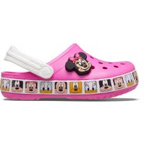 Sandália crocs fun lab minnie mouse band clog infanto juvenil electric pink