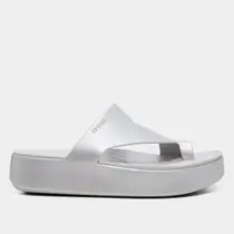 Sandália Crocs Getaway Metallic Platform Toe Loop Feminina