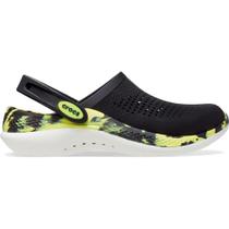 Sandália crocs literide 360 clog marbled black/citrus