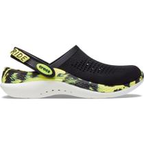 Sandália crocs literide 360 clog marbled black/citrus