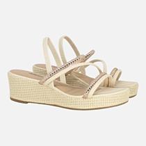 Sandalia Dakota Anabela Conforto Tiras Brilho Y8321 Sandalia Dakota Anabela Conforto Tiras Brilho Y8321