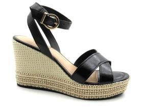 Sandália Dakota Espadrille Plataforma Anabela Y8261 Preta