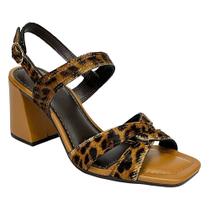 Sandália Dakota Salto Bloco Y9992 Onça Clover Natural Sandália Dakota Salto Bloco Y9992 Onça Clover Natural