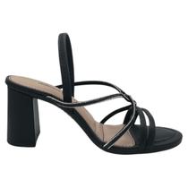 Sandália Dakota Strass Entrelaçado Salto Grosso