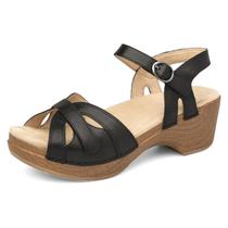 Sandália Dansko Season Stylish para mulheres preta Full Grain 37-38EU