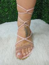 Sandália de Amarrar na Perna Rasteirinha Feminina Amarração