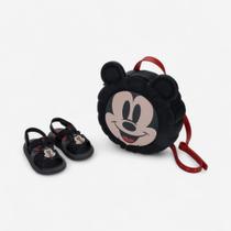 Sandália De Bebê Disney Puff Bag Mickey Preto Sandália De Bebê Disney Puff Bag Mickey Preto