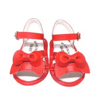 Sandalia de Bebe Infantil Menina Laço Vermelho Manozinhos Baby Ref.S061