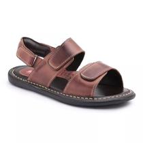 Sandália De Couro Estilo 2 Faixas