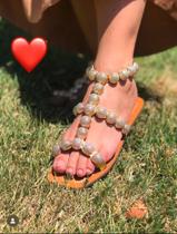 Sandália de couro feminina Fenomena ouro