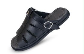 Sandália de couro masculina Antisstres Preta