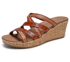 Sandália de cunha Skechers Beverlee Tiger Posse para mulheres