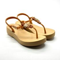 Sandália De Dedo Grendha Confort Rasteirinha Fivela