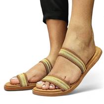 Sandália de Elástico Rasteirinha Tiras Strass Moda Verão Chinelo Praia Clube - Nomad