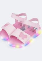 Sandália de Led Infantil Pampili Lulli com Borboleta Rosa