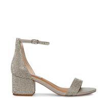 Sandália de salto alto Steve Madden Irenee Silver Strass para mulher
